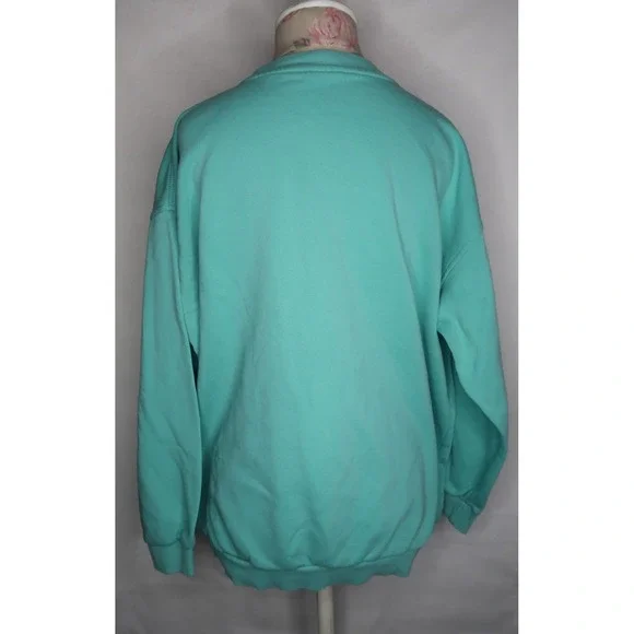 Nike Women's Crewneck Sweatshirt XL Teal Embroidered Swoosh Pullover Lounge - Picture 11 of 11
